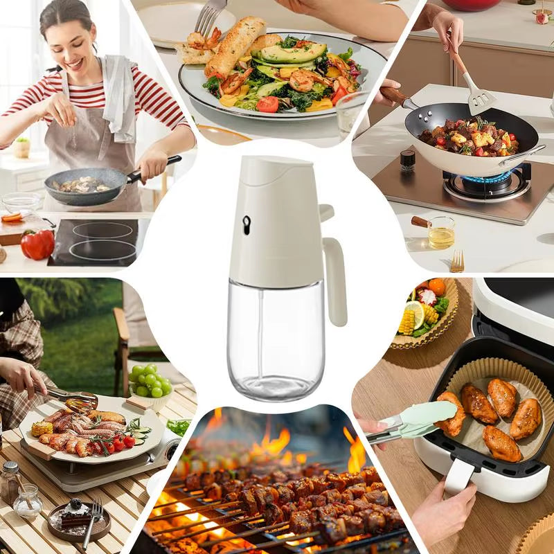 Oil Spray Dispenser Glass Oil Sprayer Mister 300Ml Oil Dispenser Spray and Pour Vinegar Bottle Home Kitchen Accessories for Air