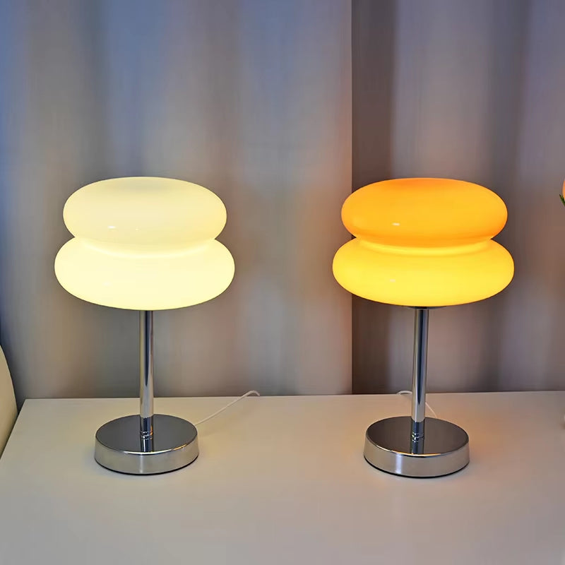 Macaron Glass Table Lamp Trichromatic Dimming Living Room Atmosphere Lamps Eye Protection Night Light Girl Bedroom Bedside Decor
