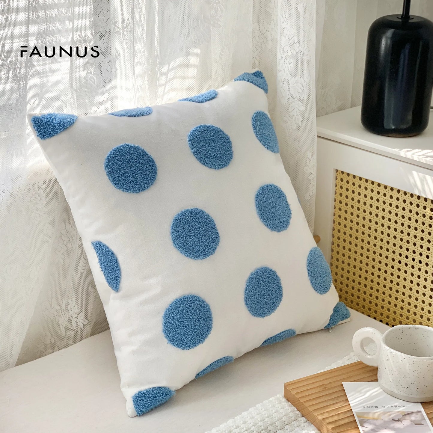 Embroidered Pillow Cover (Klein Blue Series)