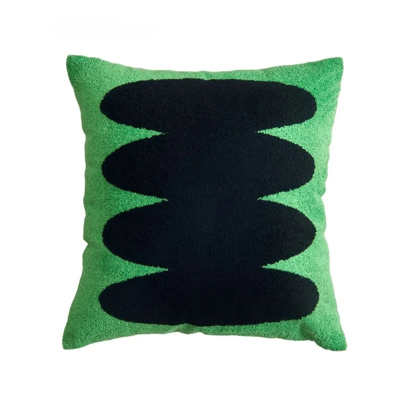 Embroidered Pillow Cover (Green and Black Series)