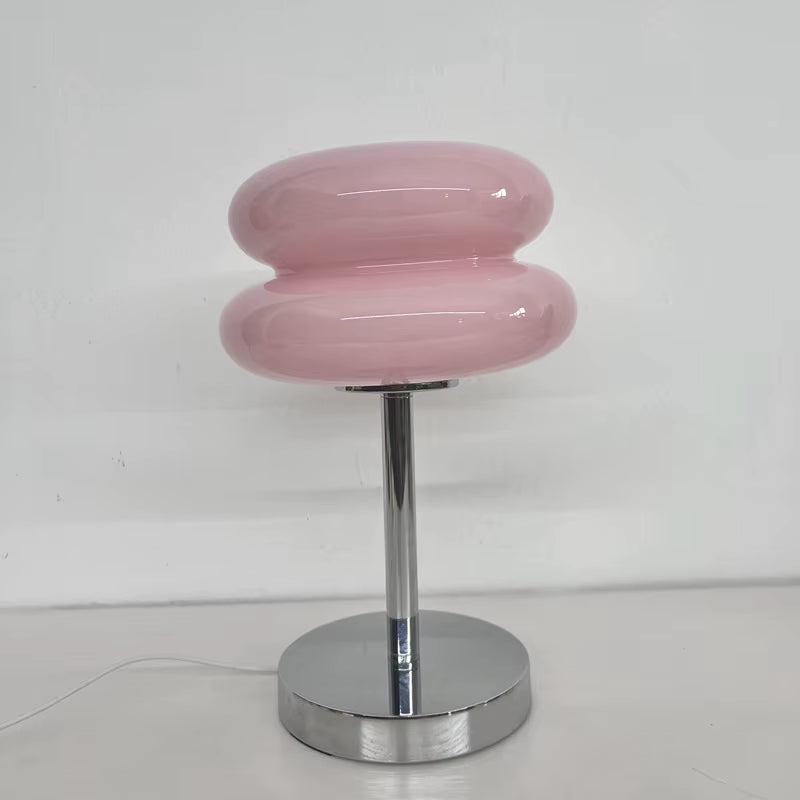 Macaron Glass Table Lamp Trichromatic Dimming Living Room Atmosphere Lamps Eye Protection Night Light Girl Bedroom Bedside Decor