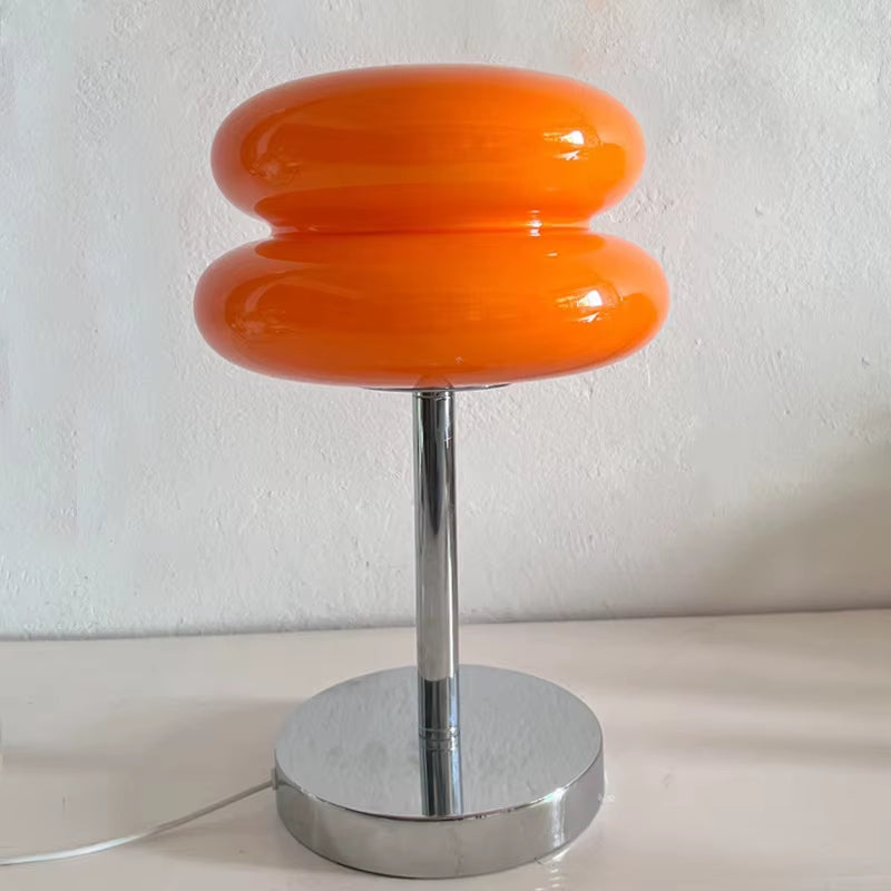 Macaron Glass Table Lamp Trichromatic Dimming Living Room Atmosphere Lamps Eye Protection Night Light Girl Bedroom Bedside Decor