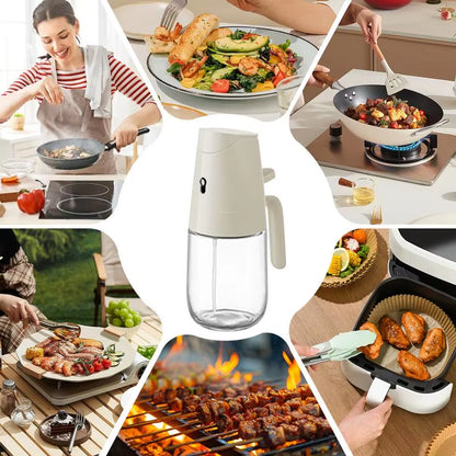 Oil Spray Dispenser Glass Oil Sprayer Mister 300Ml Oil Dispenser Spray and Pour Vinegar Bottle Home Kitchen Accessories for Air