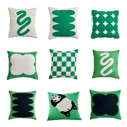 Embroidered Pillow Cover (Green and Black Series)