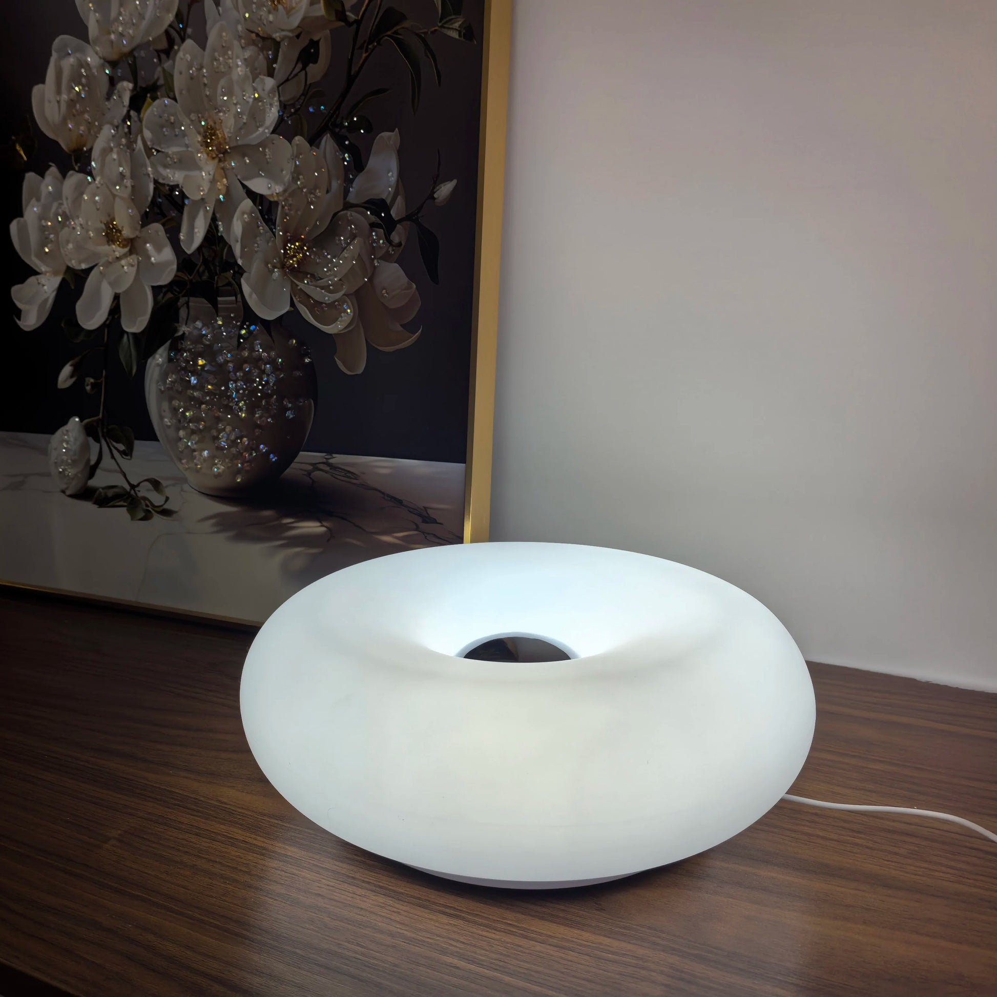 Bauhaus Table Lamp USB Plug Bedroom Bedside Lamp Living Room Dining Room Decoration Donut Ambient Light